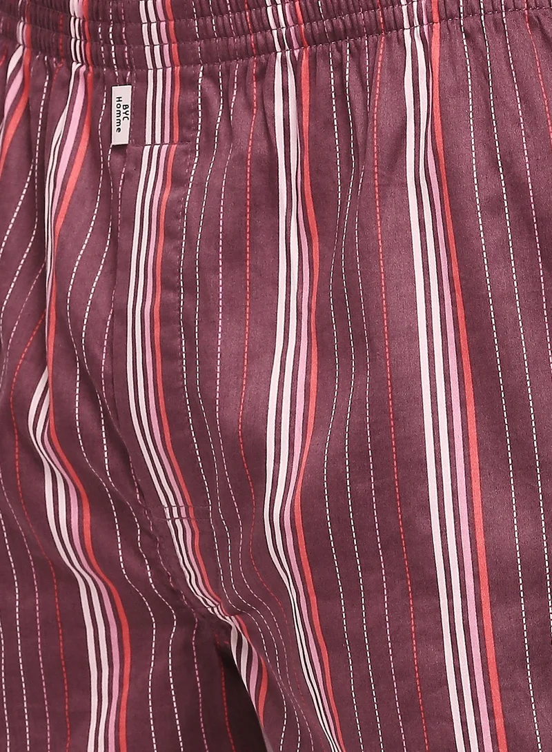 BYC Men's Striped Boxers - Maroon