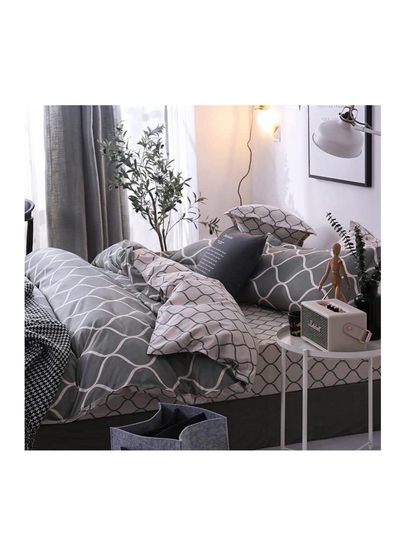 Yahor Super King Size Bed Sheet Set - 6-Piece Bedding Set Includes Duvet Cover, Fitted Sheet, and 4 Pillowcases - Soft, Durable, and Breathable Luxury for Set 220x240cm - Image 2