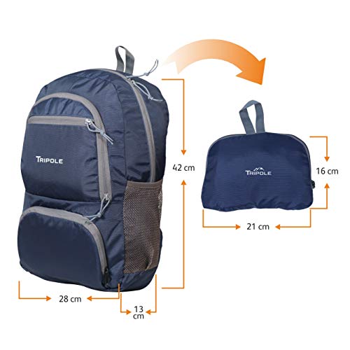 Tripole Foldable 20L Backpack |Trekking and Daily Use (Blue) - Image 5