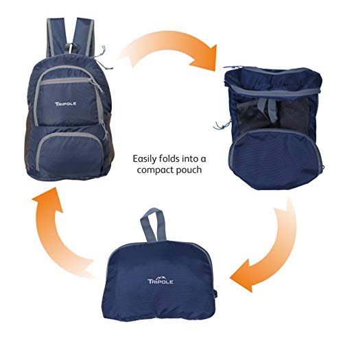 Tripole Foldable 20L Backpack |Trekking and Daily Use (Blue) - Image 4