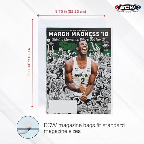 BCW أكياس مجلات BCW القابلة لإعادة الإغلاق - عبوة واحدة من 100 | خالية من الأحماض، أكمام بولي بروبيلين شفافة لتخزين بجودة أرشيفية لمجلات المقتنيات | احمِ وعرض مجموعة كتبك المصورة القيمة - Image 3