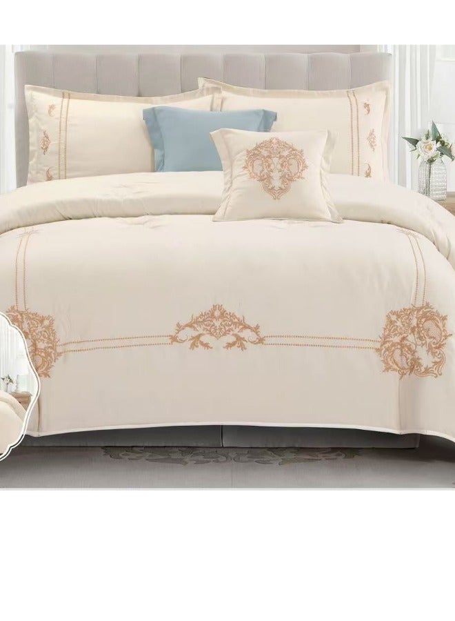 SMART HOME Embroidered quilt set for one person, double-sided quilt, 4-piece bedspread, 4-piece filling quilt, 100% microfiber quilt size 170X230cm - Image 4