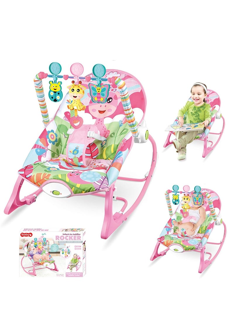 Rightsure Soothing Baby Rocking Chair Baby Multi-Function Music Vibration Rocking Bed Lightweight Foldable Children Rocking Rocking Chair To Coax Baby Recliner Travel Garment Bag (Fawn) - Image 1