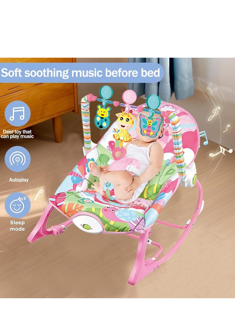 Rightsure Soothing Baby Rocking Chair Baby Multi-Function Music Vibration Rocking Bed Lightweight Foldable Children Rocking Rocking Chair To Coax Baby Recliner Travel Garment Bag (Fawn) - Image 5