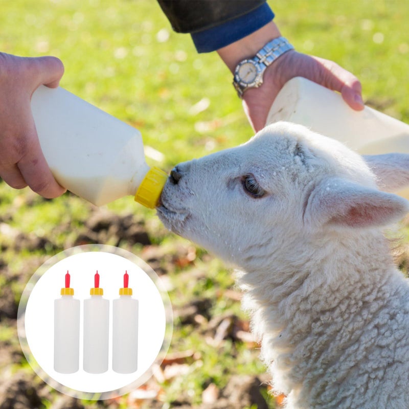 5 Sets Farm Lamb Feeding Bottles with Nipples for Kids Calves Goats Livestock Pets - Image 3