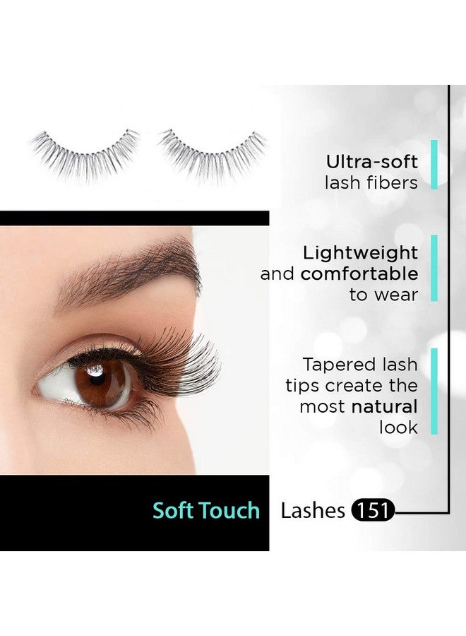 ARDELL Soft Touch Lashes - Natural-Looking, Tapered Tip False Eyelashes, Full Volume, Easy Application, 151 Black (4 Pack) - Image 2