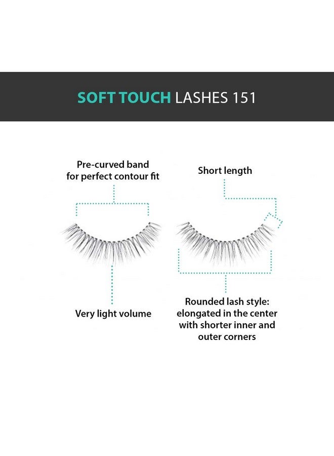 ARDELL Soft Touch Lashes - Natural-Looking, Tapered Tip False Eyelashes, Full Volume, Easy Application, 151 Black (4 Pack) - Image 3