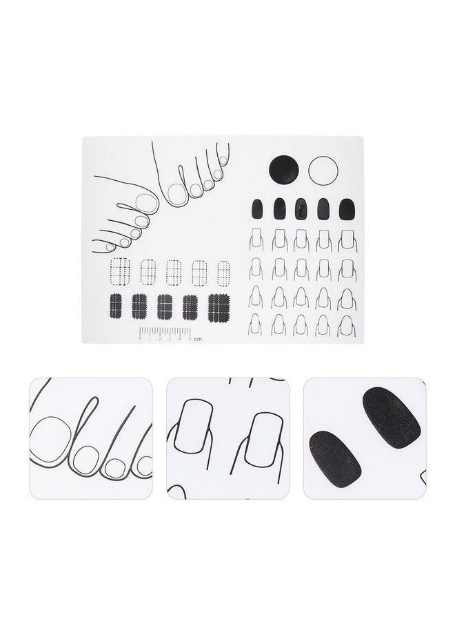 Beaupretty Acrylic Nail Training Mat Nail Art Stamping Mats Silicone Trainer Sheet For Application Practice Roll Up Pad Template Manicure Mat For Acrylic Fingernails  - Image 4
