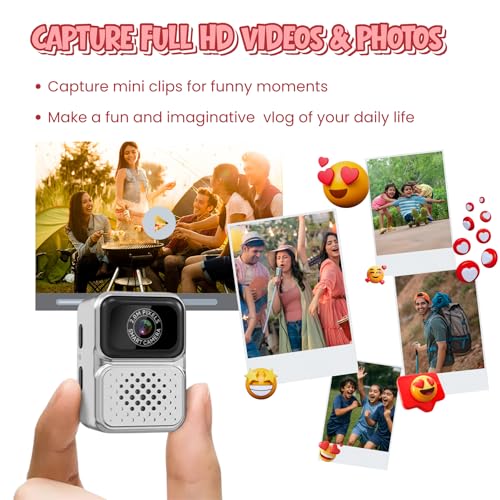 FETACA Tiny Mini Camera with Filter Modes, HD Video, Flashlight & Keychain | Portable Cute Vlogging Camera for Travel, Gifts & Fun (Gray) - Image 3