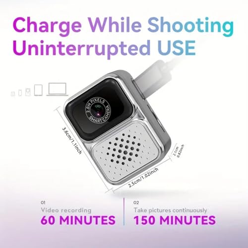 FETACA Tiny Mini Camera with Filter Modes, HD Video, Flashlight & Keychain | Portable Cute Vlogging Camera for Travel, Gifts & Fun (Gray) - Image 4