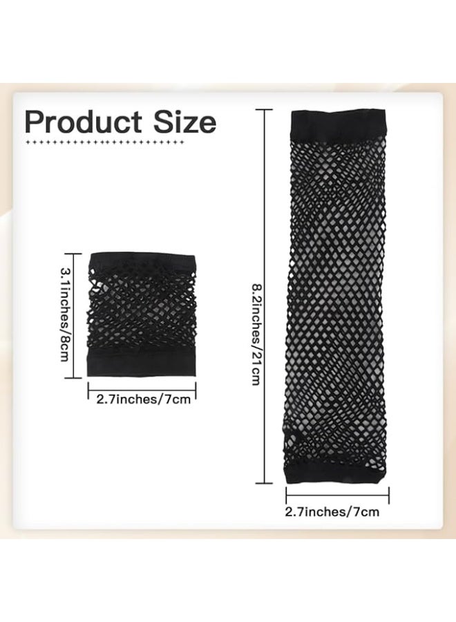 Fishnet Gloves for Women, Short Nylon Mesh Fingerless Gloves, 80s Costume and Party Accessories for Weddings and Evening Events - Image 4