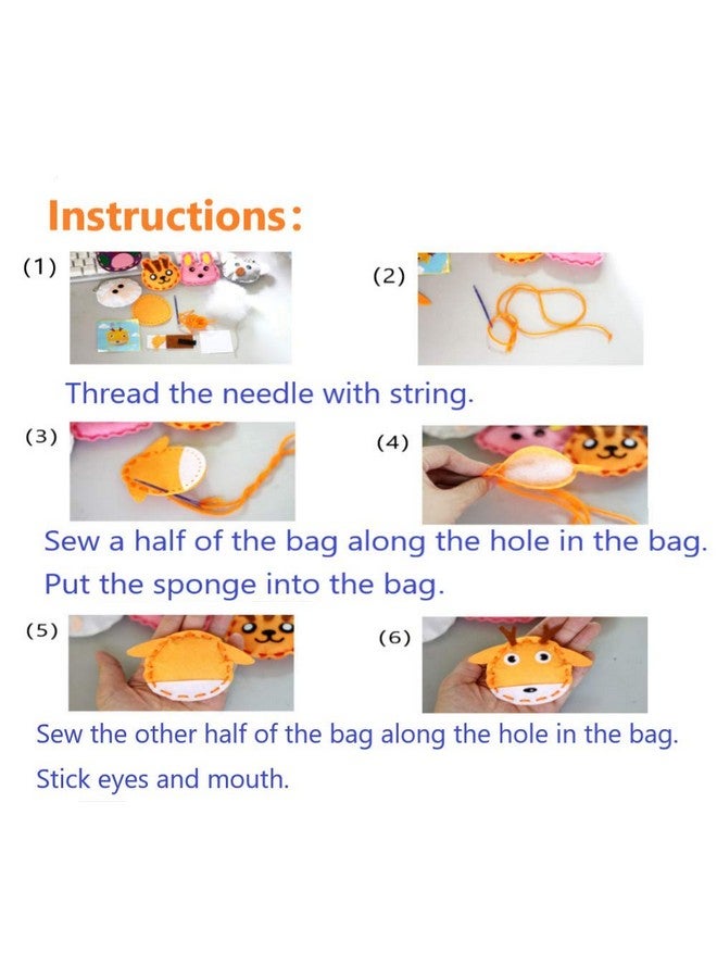 Adam Victor Adam Victor Kids DIY- First Sewing Kit for Kids, Learn to Sew DIY Craft Kits, Lovely Animals Style- Frog, Owl, Fox, Cat, Rabbit, Dog, Duck, Elk, Sheep, Sloth, Panda and Tiger, Ages 12+(12PCS)  - Image 5
