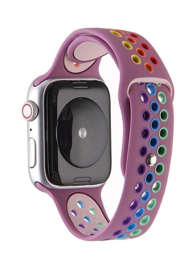 NIBEMINENT Sport Watchband For Apple Watch Series 7 41mm/6 & Se 5 4 40mm/3 2 1 38mm Purple - Image 1