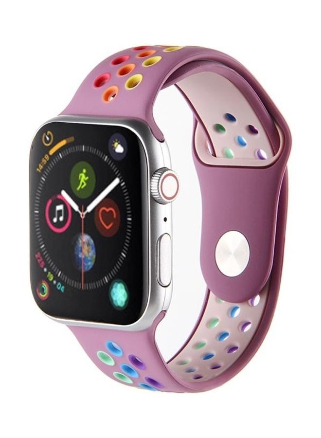 NIBEMINENT Sport Watchband For Apple Watch Series 7 41mm/6 & Se 5 4 40mm/3 2 1 38mm Purple - Image 4