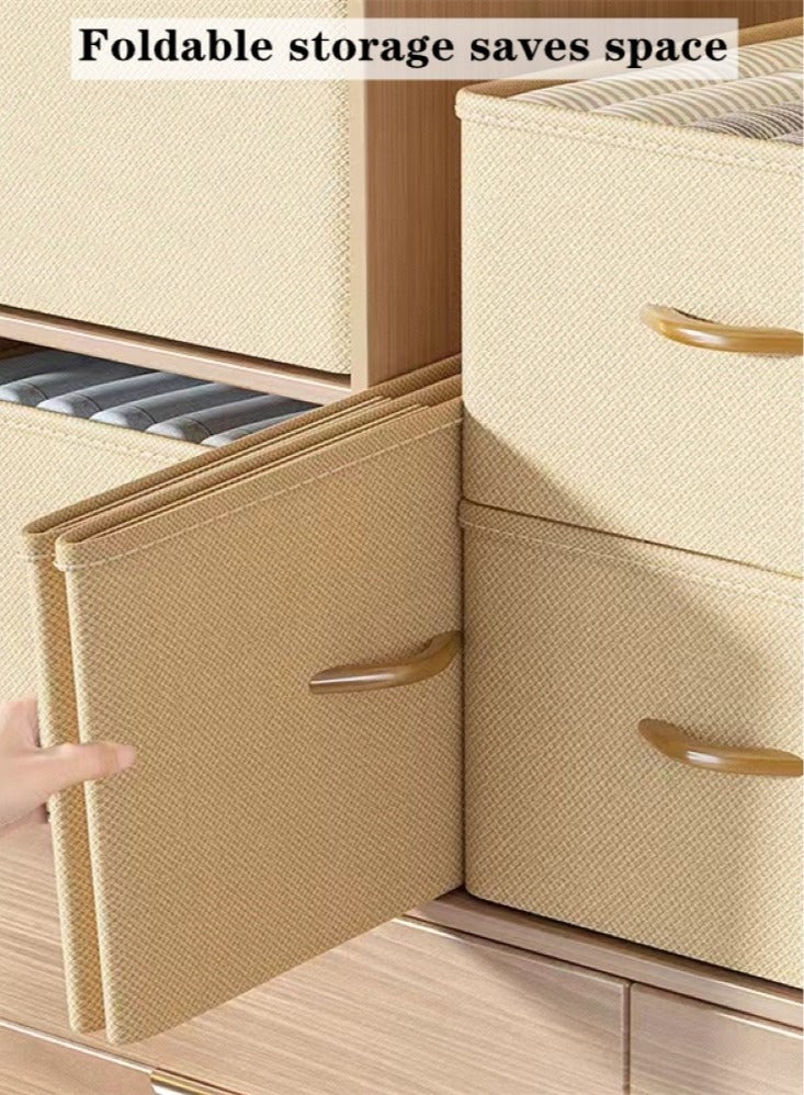 Kutis 1-Piece Foldable Storage Basket Clothes Storage Box Cotton and Linen Beige 40x30x30 Centimeter - Image 5