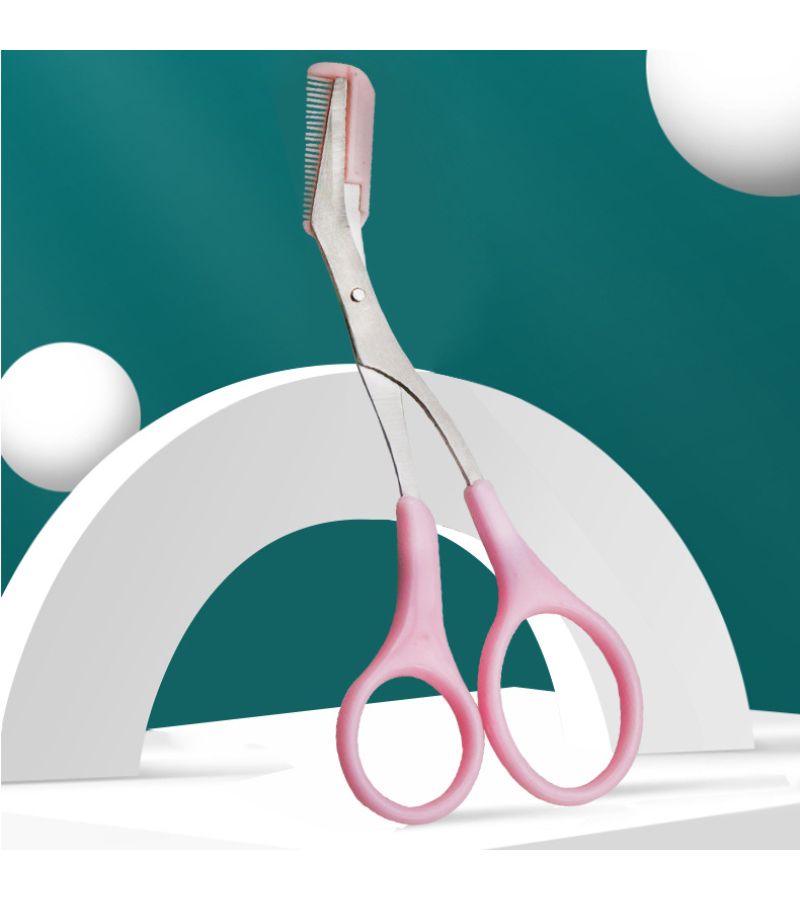 7 Pcs Pink Eyebrow Scissors With Comb Stainless Steel Makeup Clippers Mini Shaping Tools Safe Cosmetic Trimmers Precision Eyebrow Trimming Compact Eyebrow Scissors - Image 4
