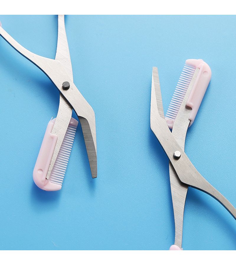 7 Pcs Pink Eyebrow Scissors With Comb Stainless Steel Makeup Clippers Mini Shaping Tools Safe Cosmetic Trimmers Precision Eyebrow Trimming Compact Eyebrow Scissors - Image 5