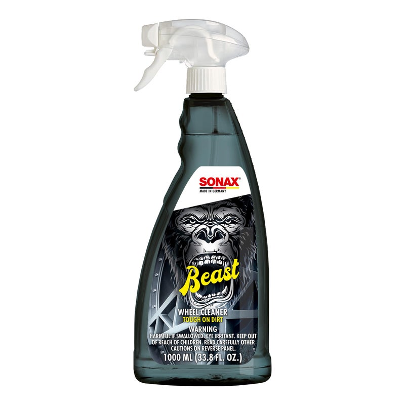 SONAX Beast Wheel Cleaner Brake Dust Cleaner Color Changing Rim Cleaner Strong Wheel Cleaner Easy Wheel and Rim Cleaner Removes Baked On Brake Dust 1 Liter 338 fl oz