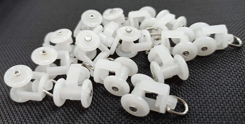 FAPBADRI Runners/Sliders for M Track/Curtain Channel, Colour - White, 100 Pieces, Standard Size - Image 1