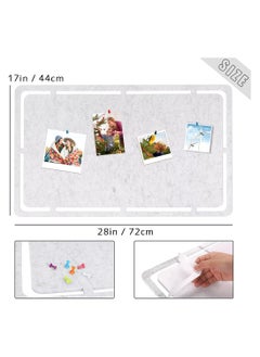 KASTWAVE Large Felt Pin Board Light Grey Wall Bulletin Board Memo Board Notice Board with 35 Push Pins Decorative Adhesive Board for Office Bedrooms  - Image 4