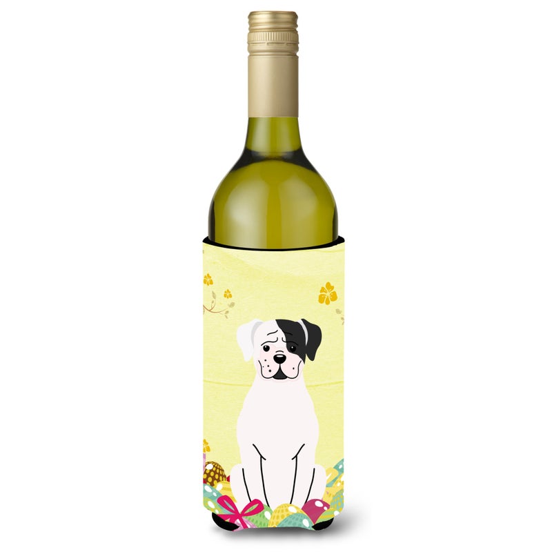 Caroline's Treasures ""Caroline's Treasures BB6114LITERK Easter Eggs White Boxer Cooper Wine Bottle Beverage Insulator Hugger  750ml  Multicolor""