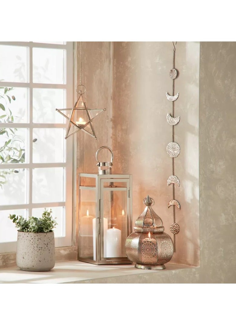 Home Box Isaba Metal and Glass Hanging Star Tealight Holder 20x6x20 cm  - Image 4