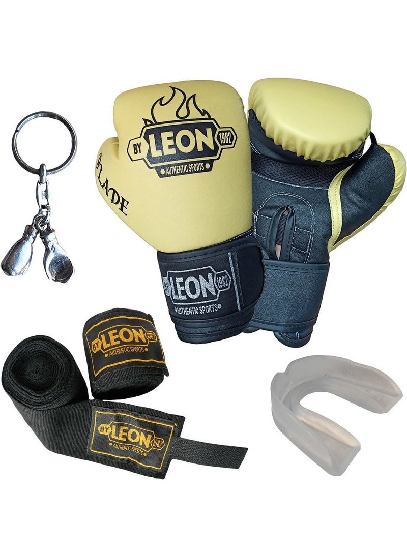 Leon Blade Training Boxing Gloves, Bandage Mouthguard Keychain Set Yellow - pzsku/Z4CFBAFEC767AD225343FZ/45/_/1725790769/a3fbdeb9-d295-42d8-bd6f-7bbd13efc653