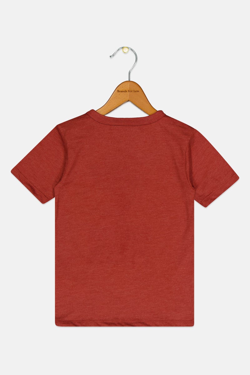 The Children's Place Toddlers Boy Crew Neck Graphic Print Short Sleeve T-Shirt, Rust - Image 3