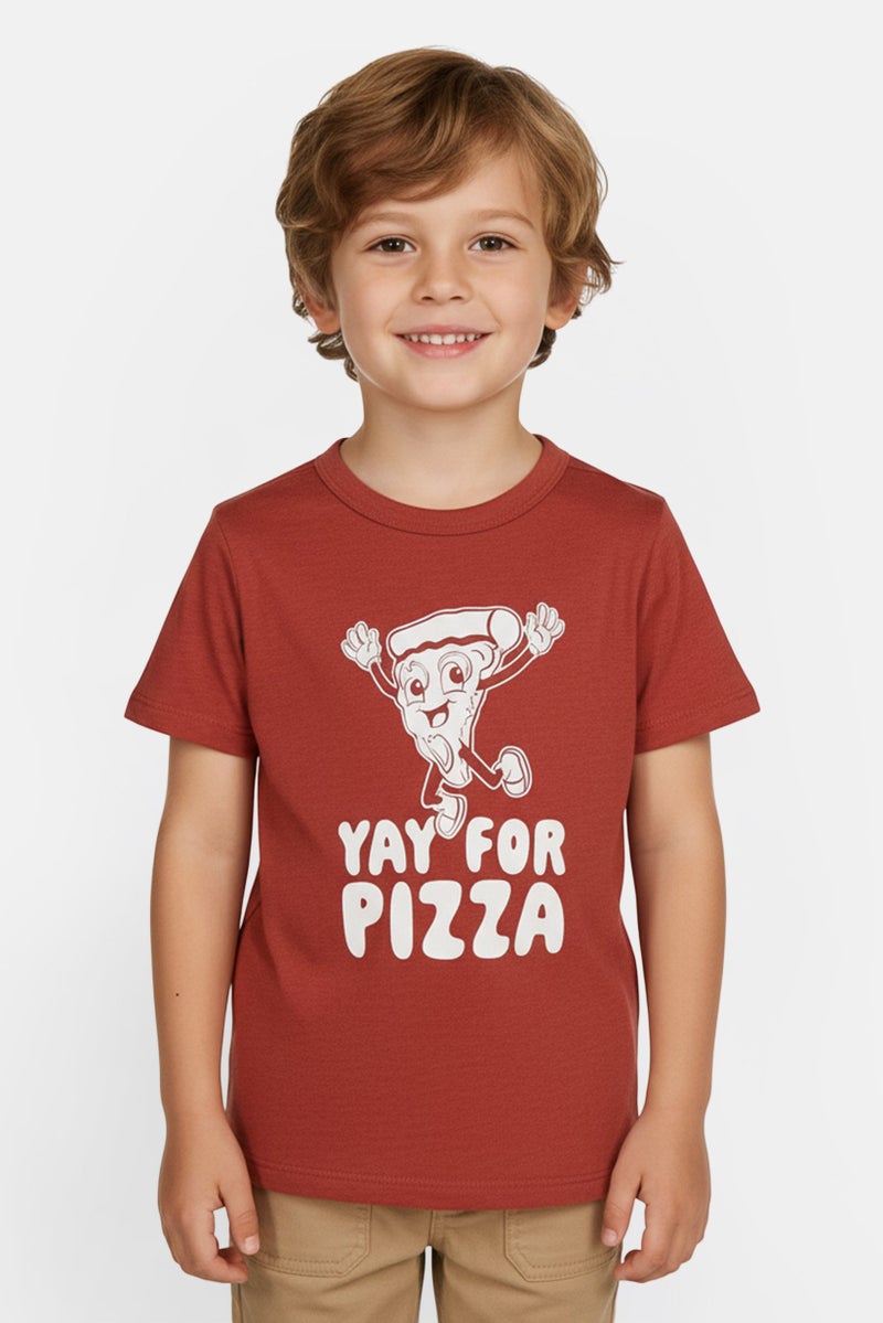 The Children's Place Toddlers Boy Crew Neck Graphic Print Short Sleeve T-Shirt, Rust - Image 1