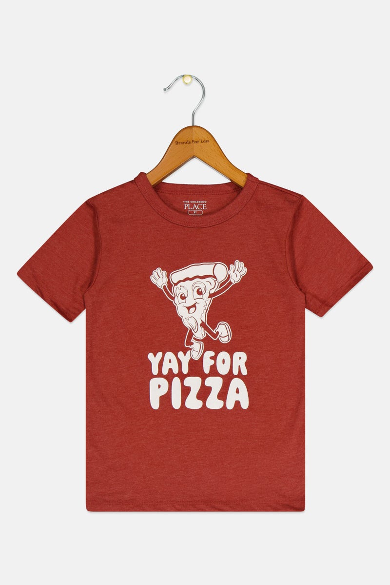 The Children's Place Toddlers Boy Crew Neck Graphic Print Short Sleeve T-Shirt, Rust - Image 2