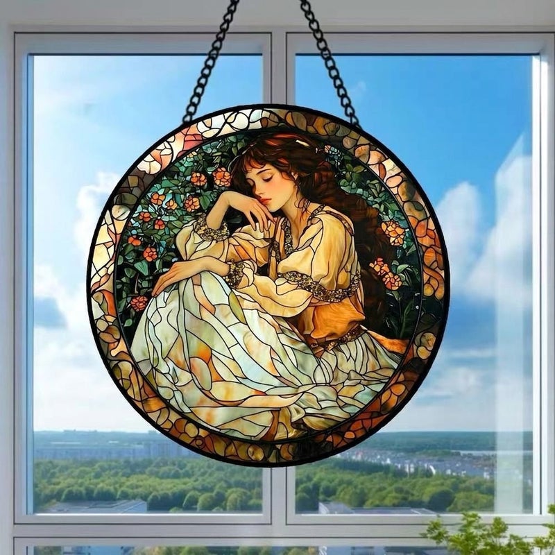 WU Cross-Border Fairy Glass Window Hanging Ornament - Artistic Light-Catching Decor for Festive Atmosphere - Image 1