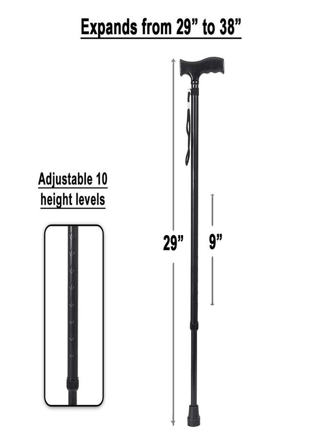 SMIC Adult Walking Stick Cane for Men/Women/Old Age People, Alluminum, Height Adjustable Walking Stick (Black) - Image 4
