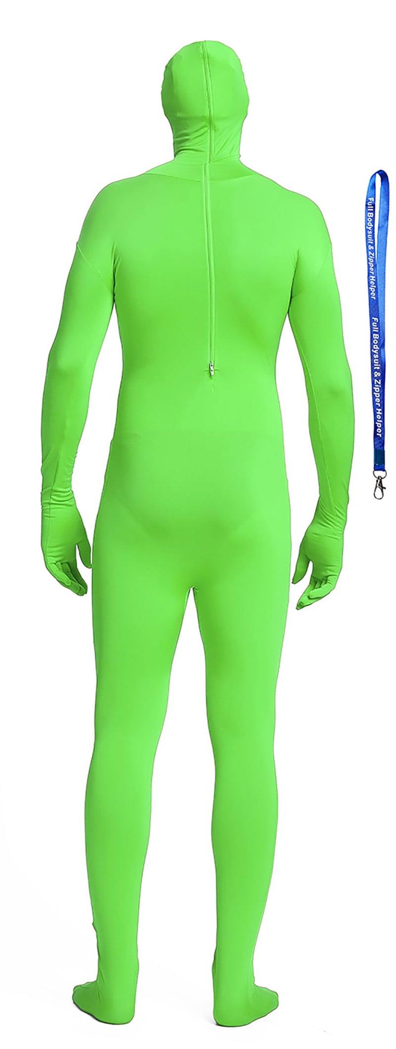 Full Bodysuit With Zipper Helper Spandex Unisex Unitard Tights Suit Zentai Cosplay Costume (Medium, Lime Green) - Image 2