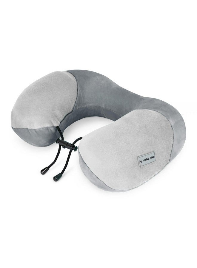 Nasher Miles 100% Pure Memory Foam Travel Neck Pillow, 360° Stable Neck Support with Snap-on Button (Dark Grey and Grey) - Image 2