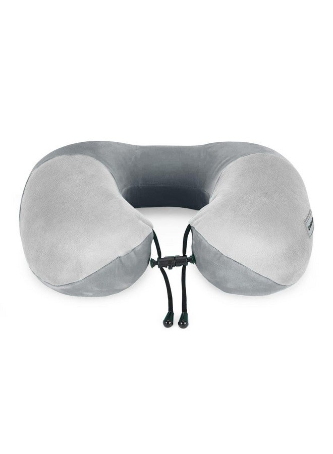 Nasher Miles 100% Pure Memory Foam Travel Neck Pillow, 360° Stable Neck Support with Snap-on Button (Dark Grey and Grey) - Image 3