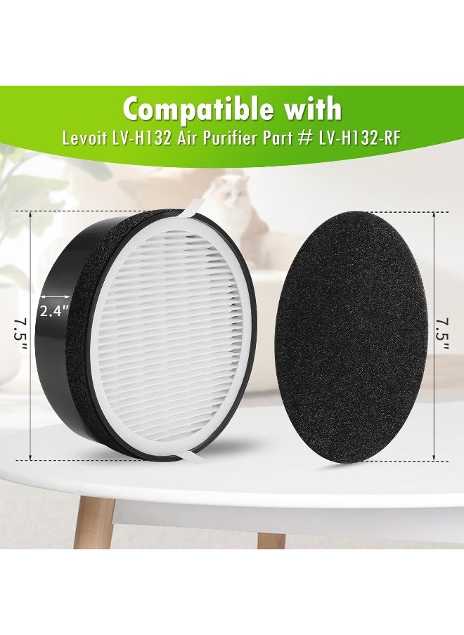 Generic DerBlue 3 Sets True HEPA Filter Compatible with LV-H132 Activated Carbon Filters Set Part # LV-H132-RF  - Image 3