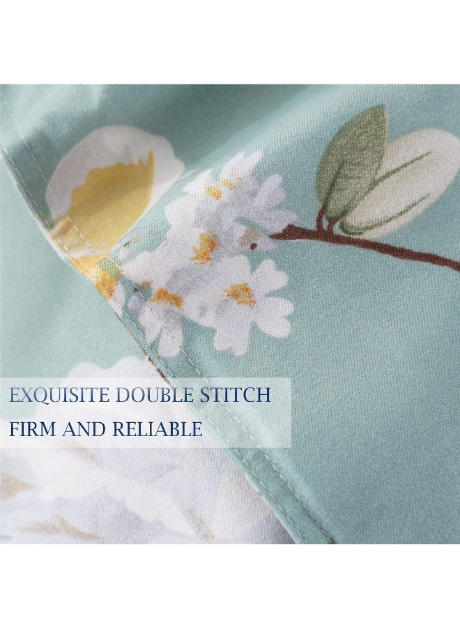 Nanko Bedding Duvet Cover Set Queen, 3 Pieces â€“ 800-Thread Floral Microfiber Down Comforter Quilt Cover Zipper & Tie for Women & Menâ€™s Bedroom, Luxury Guestroom Decor -Teal - Image 3
