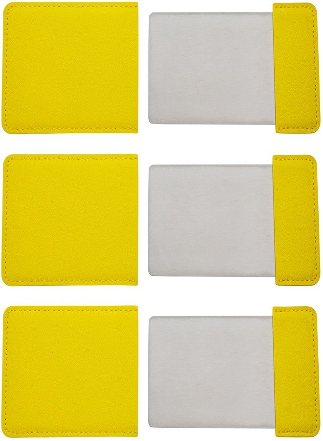 Stephanie Imports Set of 3 Ultra Slim Compact Shatterproof Stainless Steel Mirrors with Faux Leather Sleeve (Yellow) - Image 3