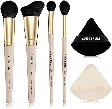 Spectrum Spectrum 6 Piece Flawless Face Makeup Brush Puff Set Professional Brushes for Foundation Contouring Concealer Highlighting Vegan CrueltyFree  - Image 3