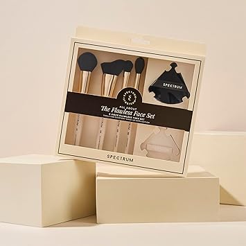 Spectrum Spectrum 6 Piece Flawless Face Makeup Brush Puff Set Professional Brushes for Foundation Contouring Concealer Highlighting Vegan CrueltyFree  - Image 2