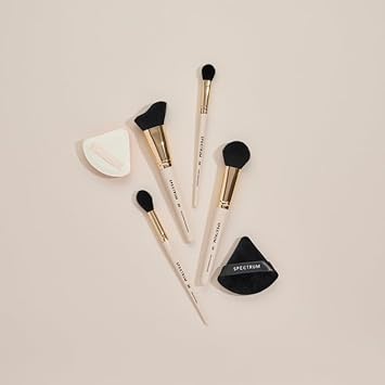 Spectrum Spectrum 6 Piece Flawless Face Makeup Brush Puff Set Professional Brushes for Foundation Contouring Concealer Highlighting Vegan CrueltyFree  - Image 5