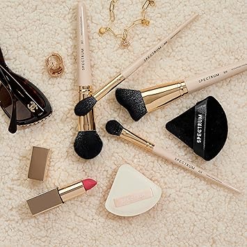 Spectrum Spectrum 6 Piece Flawless Face Makeup Brush Puff Set Professional Brushes for Foundation Contouring Concealer Highlighting Vegan CrueltyFree  - Image 4