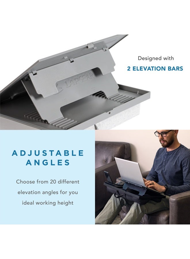LapGear طاولة لاب توب لاب جير إيرغو برو مع 20 زاوية قابلة للتعديل، وسادة ماوس، وحامل هاتف - رمادي - تناسب حتى 15.6 بوصة من أجهزة اللاب توب ومعظم الأجهزة اللوحية - رقم الطراز 49405 - Image 3