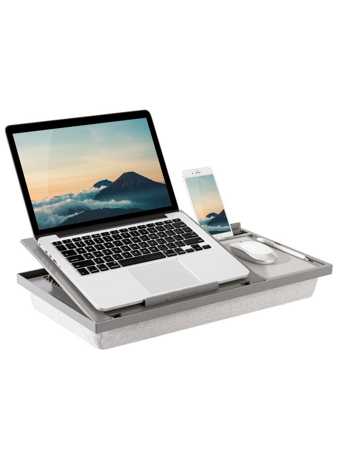LapGear طاولة لاب توب لاب جير إيرغو برو مع 20 زاوية قابلة للتعديل، وسادة ماوس، وحامل هاتف - رمادي - تناسب حتى 15.6 بوصة من أجهزة اللاب توب ومعظم الأجهزة اللوحية - رقم الطراز 49405 - Image 1