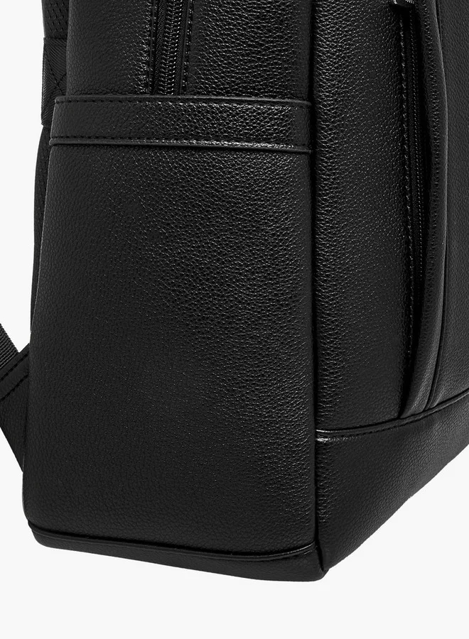 DUCHINI Solid Backpack with Adjustable Straps and Zip Closure - 31x17x43 cm