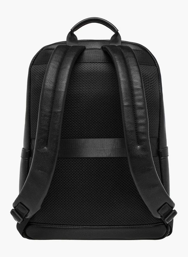 DUCHINI Solid Backpack with Adjustable Straps and Zip Closure - 31x17x43 cm