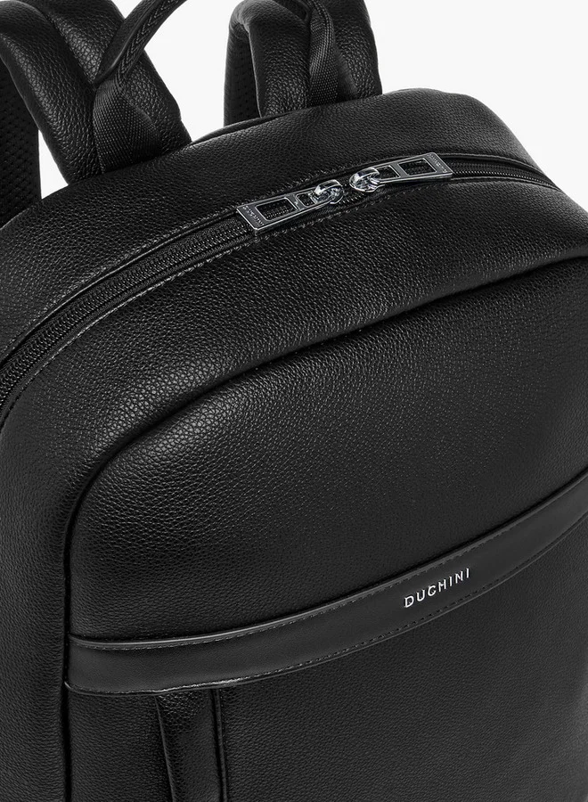 DUCHINI Solid Backpack with Adjustable Straps and Zip Closure - 31x17x43 cm