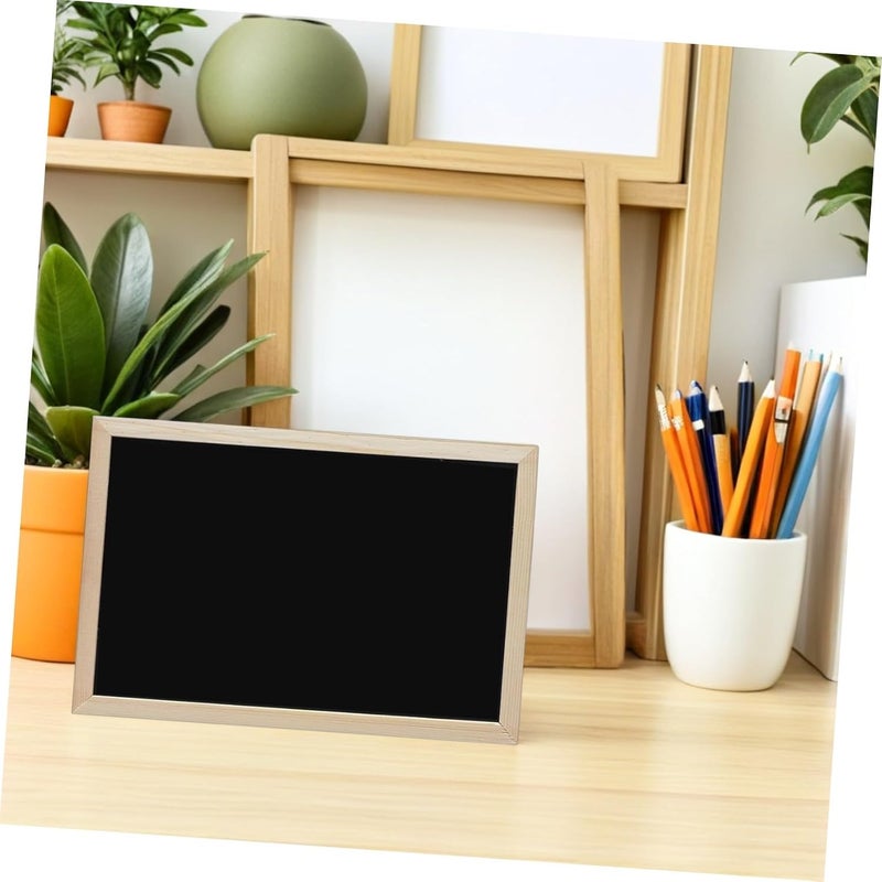 ABOOFAN Wooden Blackboard with Frame for Wall or Desktop Use, Reusable Multipurpose Chalkboard with Marker and Cleaning Cloth, for Home, Kitchen, Classroom, or Office Message Random Color - Image 4