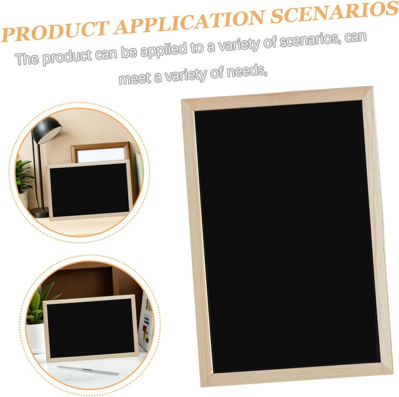 ABOOFAN Wooden Blackboard with Frame for Wall or Desktop Use, Reusable Multipurpose Chalkboard with Marker and Cleaning Cloth, for Home, Kitchen, Classroom, or Office Message Random Color - Image 3