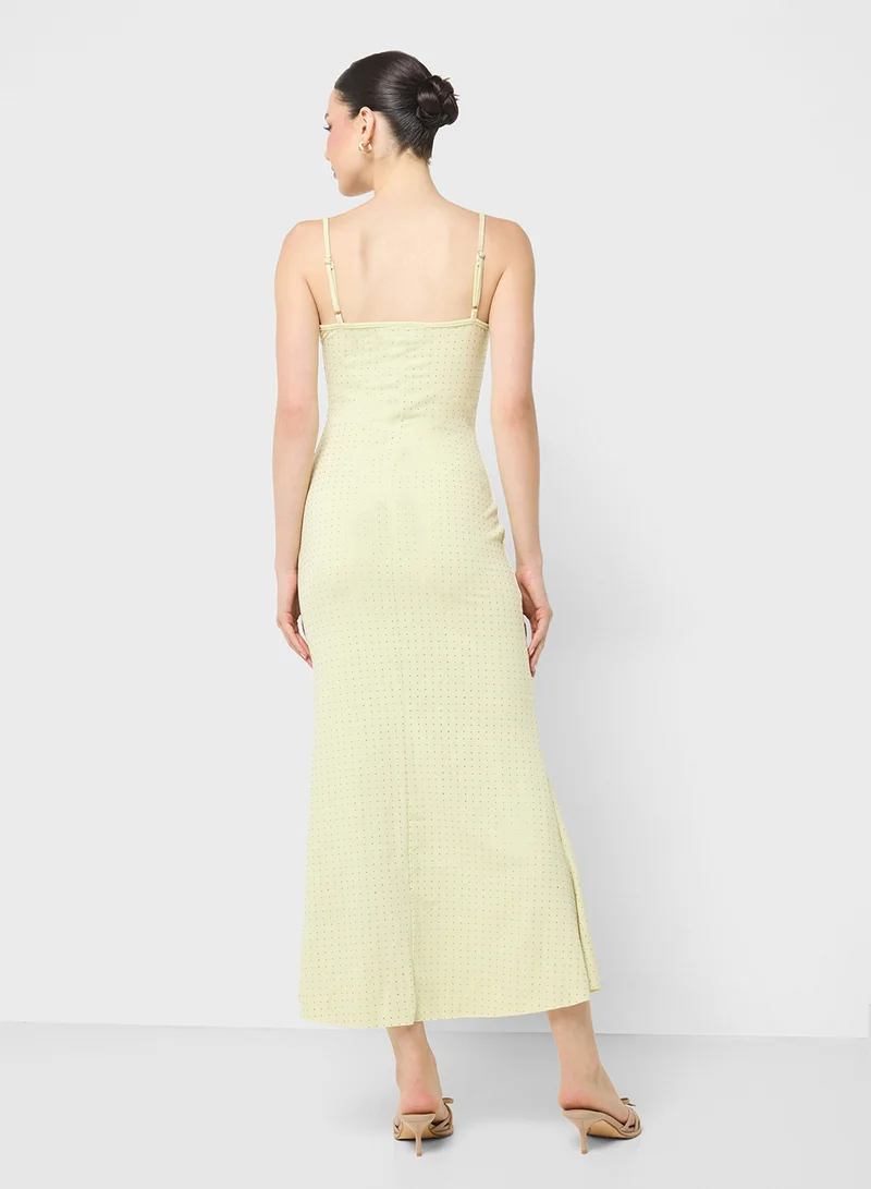 جينجر Bead Embellished Slip Dress